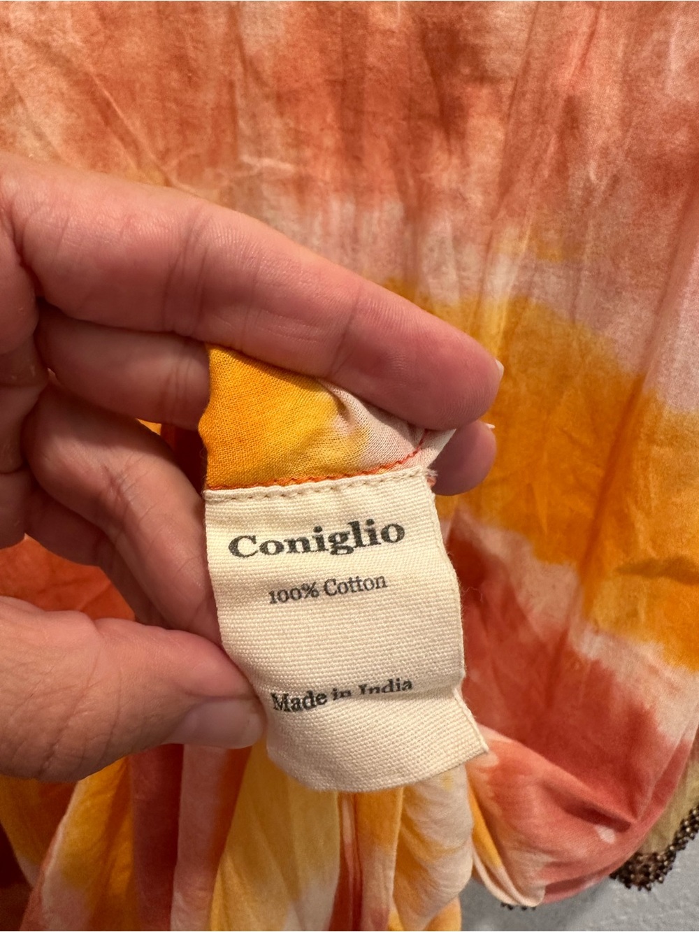 Coniglio Palm Beach Hand Dyed Maxi in Yellow & Coral with Beading - Picture 7 of 9